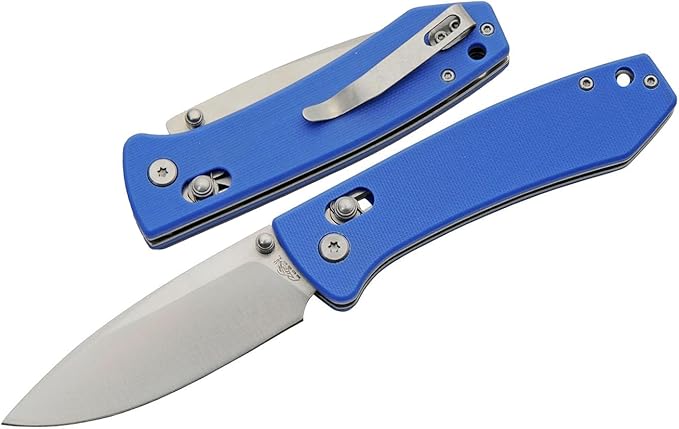 Rite Edge Premium Folding Pocket Knife 4.25" With Stainless Steel Blade, G10 Handle, Belt Clip