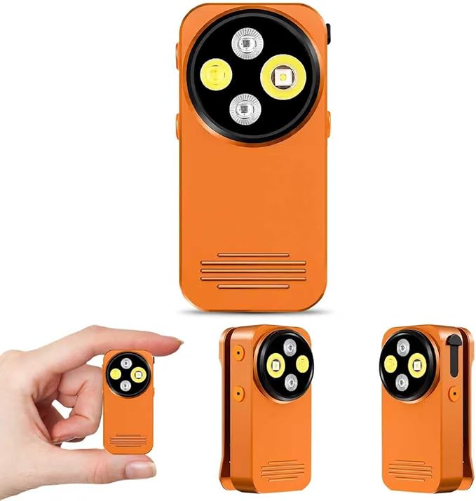 EDC Flashlight Clip-on Light, 530 Lumens Rechargeable with Type-C Charging, Combines Floodlight