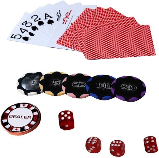 THUNDERBAY 13.5 Gram 300 Clay Composite Poker Chips Set with Aluminum Case, Two Decks of Playing