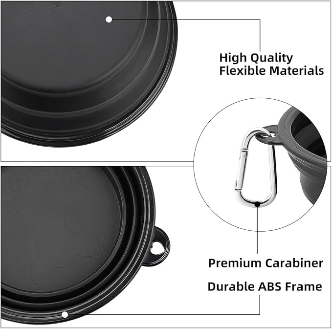 Kytely Large Collapsible Dog Bowls 2 Pack, 34oz Foldable Dog Travel Bowl, Portable Pet Water Food