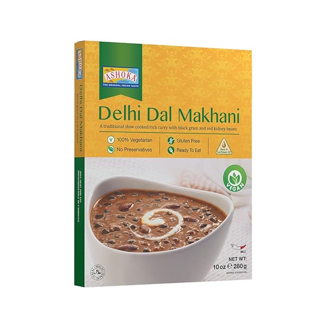Ashoka Gluten-Free Meals, Microwave Ready Vegan Black Gram & Kidney Beans, Heat & Serve Meals