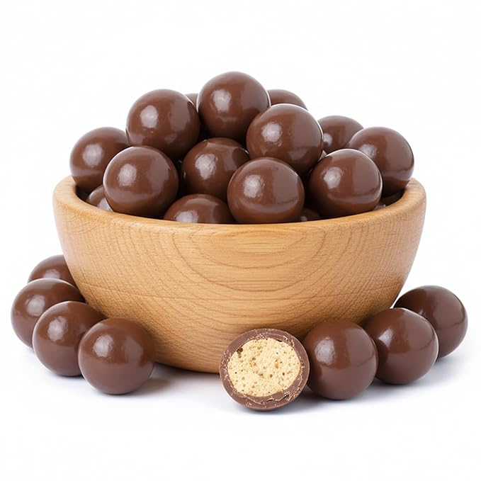 NY Spice Shop Belgian Dark Chocolate Malt Balls Party Decorations - 1 Pound Malted Milk Balls Candy