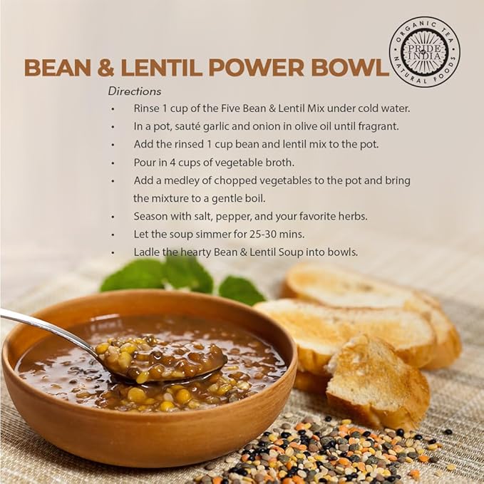 Pride Of India - Indian Bean & Lentil Superfood - Five Delicious Panchratna Dal Mix, 1.5 Pound Jar