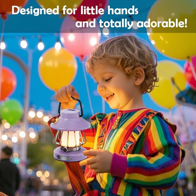Camping Lantern for Kid Toddler Flashlight with Soft Light & Eye Protection Indoor Outdoor Hanging