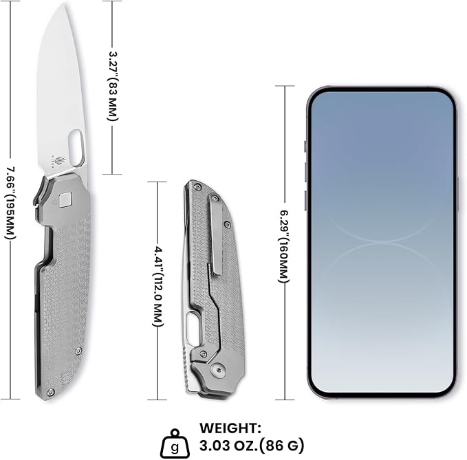 Kizer Varatas Pocket Knife, 3.27 Inches S35VN Blade Folding EDC Knife with Titanium Handle, Thumb