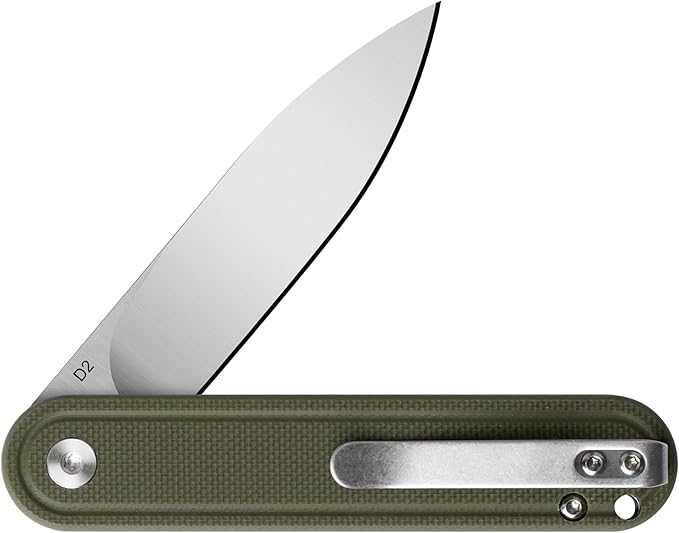 G040 Pocket Knife, 2.75'' D2 Steel Blade G10 handle, Small EDC Knife with Pocket Clip for Men