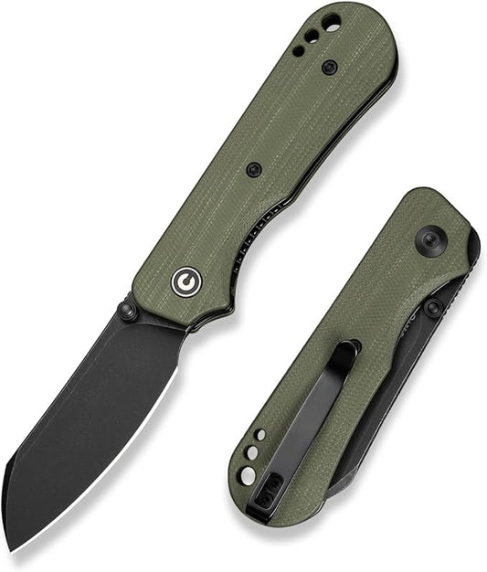 CIVIVI Crabby Pocket Knife, EDC Folding Knife for Men Women with Swedish 14C28N Blade Contoured G10