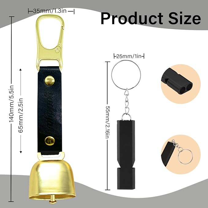 Bear Bell with Magnetic Silencer|Bear Bells for Hiking & Camping|Bear Deterrent Device with