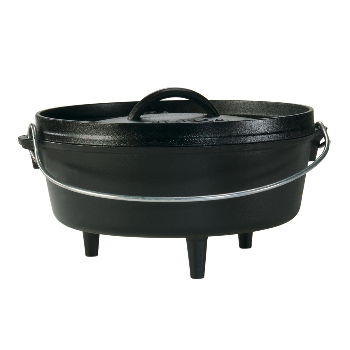 Lodge Seasoned Cast Iron Camp Dutch Oven with Lid - 4 Quart - Dual Handles - Seasoned Cast Iron