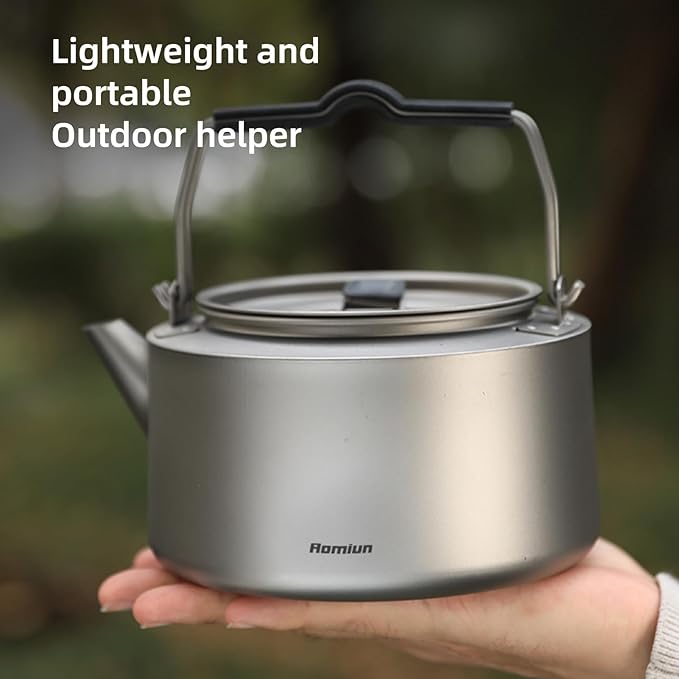 Camping Kettle Titanium Camp Tea Coffee Pot Portable Lightweight Tea Kettle Teapot Fast Heating