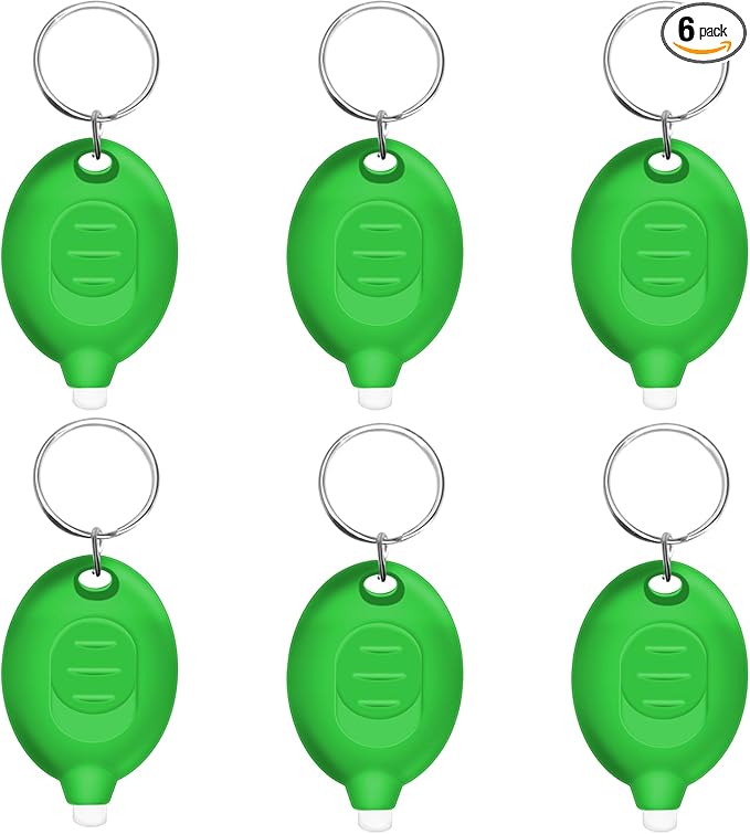 Mini LED Keychain Flashlight, 12 Lumen Ultra Bright Green Light, Portable Pocket Torch with Green