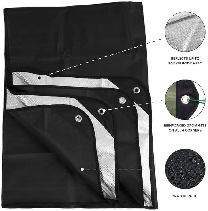 Arcturus Insulated Tarp, Reusable Heavy Duty Thermal Survival Blanket ??60x82in, Reflects 90% Body