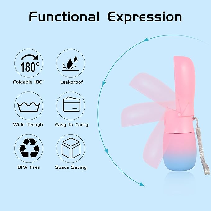 Dog Water Bottle, Travel Puppy Water Bowl, Leak Proof Portable Puppy Water Dispenser, Foldable Dog