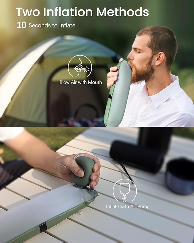 Inflatable Solar Camping Lantern, 4 Lighting Modes, IP66 Waterproof, USB Rechargeable Portable Tent