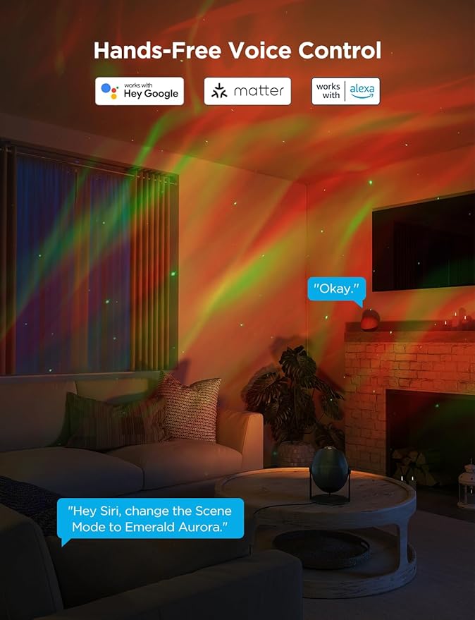 Govee Star Light Projector with 3 Aurora Flowing Effects, Star Projector Works with Matter, Alexa