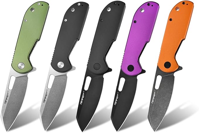 TONIFE Galaxy Mini Folding Knife with D2 Steel Blade and Aluminum Handle, EDC Pocket Tool for