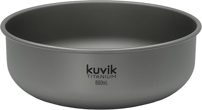 Kuvik Titanium Bowl 650ml (22 oz) - Ultralight and Compact Bowl for Backpacking, Camping, and