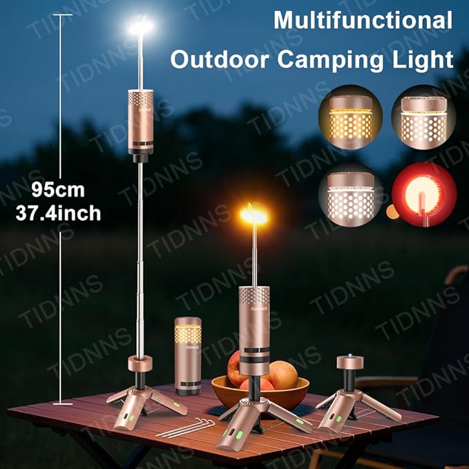 Camping Lights Rechargeable, Detachable Camping Lantern with Stand, Telescopic Waterproof Camp