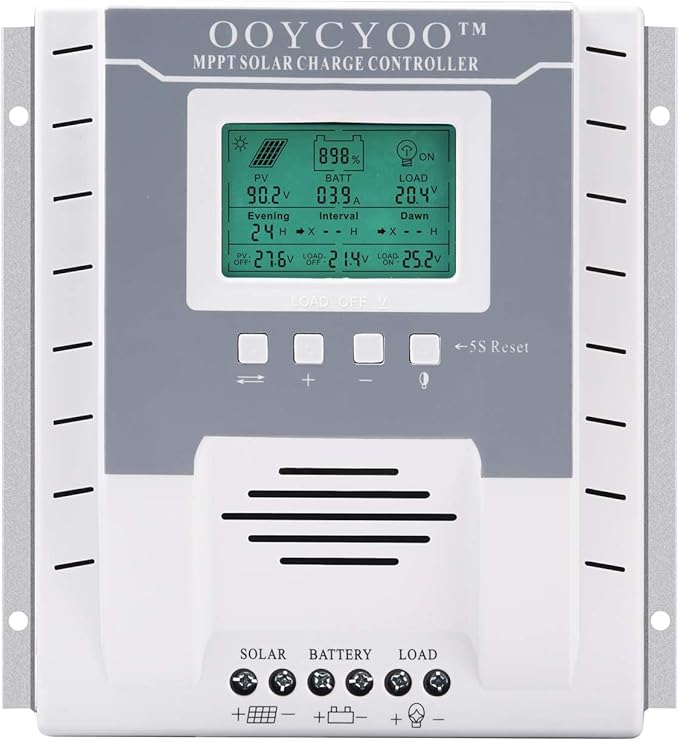 MPPT Charge Controller 40 amp 12V/24V Auto, 40A Solar Panel Charge Regulator with Blacklight LCD