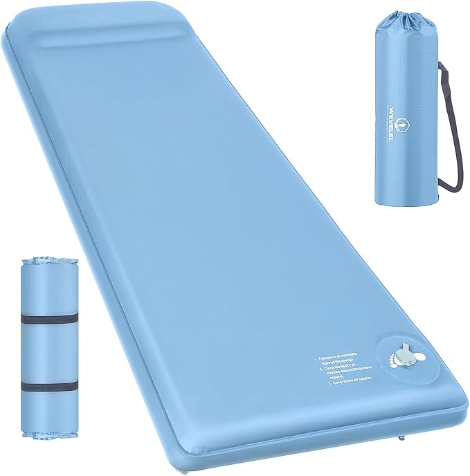 Memory Sleeping Pad, 3.1" Ultra-Thick Foam Sleeping Mats for Camping, Easy Inflate&Deflate,9.5