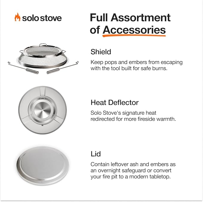 Solo Stove Yukon 2.0 + Stand, 27 Inch Smokeless Fire Pit ??Portable Stainless Steel Outdoor