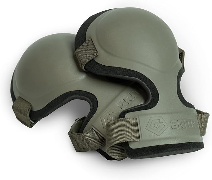 GRITR Tactical Knee Pads for Work, Hunting, Construction, Gardening, Paintball w/Foam Padding, Hard