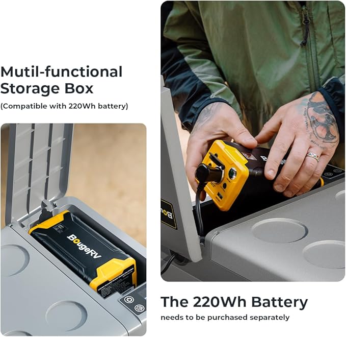 BougeRV 12 Volt Refrigerator, CRPRO 21 Quart 12V Car Fridge, Portable Freezer (-8℉~50℉), Compressor