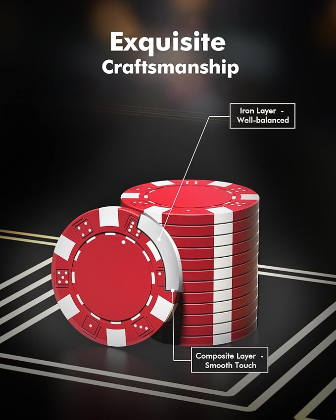 Poker Chip Set - Classic 300PCS Poker Set with Aluminum Case, 11.5 Gram Casino Chips for Texas
