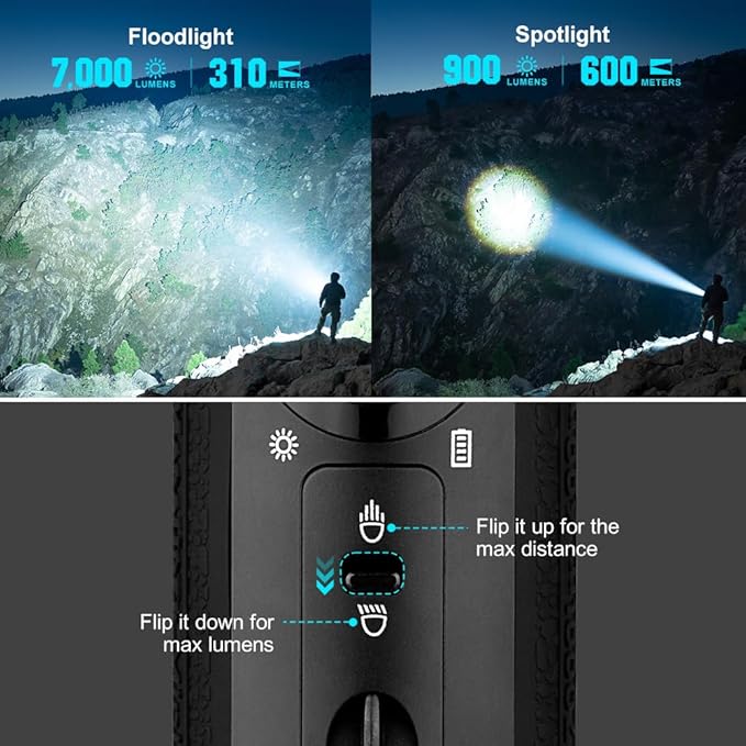 OLIGHT Marauder Mini 7,000 Lumens Bright Flashlight with 600 Meters Beam Distance, Powerful RGB