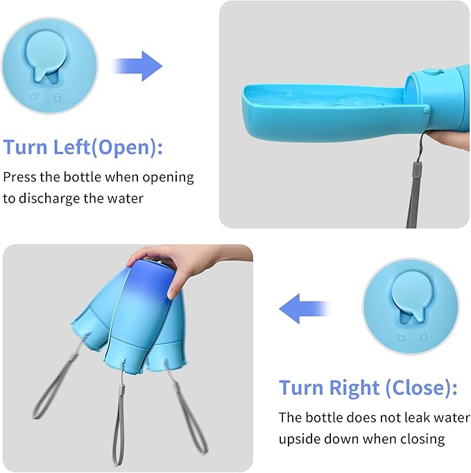 Dog Water Bottle, Travel Puppy Water Bowl, Leak Proof Portable Puppy Water Dispenser, Foldable Dog