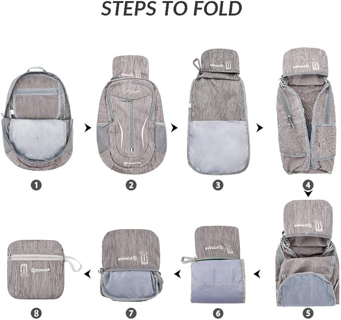 ZOMAKE 25L Ultra Lightweight Packable Backpack, Foldable Hiking Backpacks Water Resistant Small