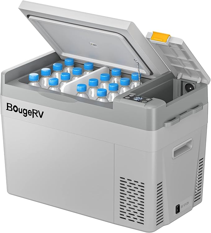 BougeRV 12 Volt Refrigerator, CRPRO 30 Quart 12V Car Fridge, Portable Freezer (-8℉~50℉), Compressor