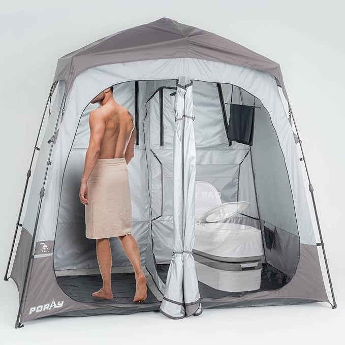 Camping Shower Tent Deluxe Changing Room Easy Set Up Privacy Shelter,Large Toilet Tent with Floor
