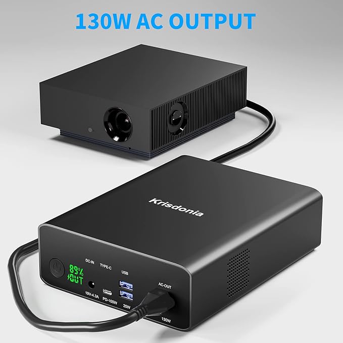 Krisdonia Power Bank with AC Outlet, Portable Laptop Charger Battery Bank USB C 100W Fast Charging
