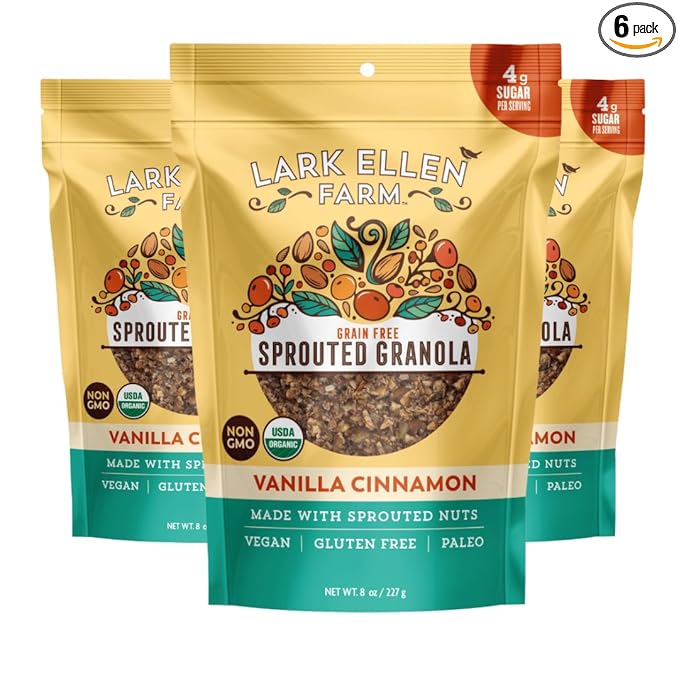Lark Ellen Farm Vanilla Cinnamon Granola Clusters: Raw, Organic, Vegan. Low Carb, Paleo.
