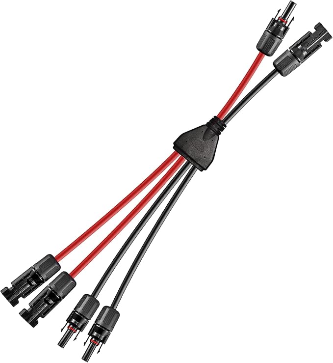 Solar Y Connector,Solar Y Branch Parallel Cable 2 to 4 Male Female Solar Connector Adapter,10AWG