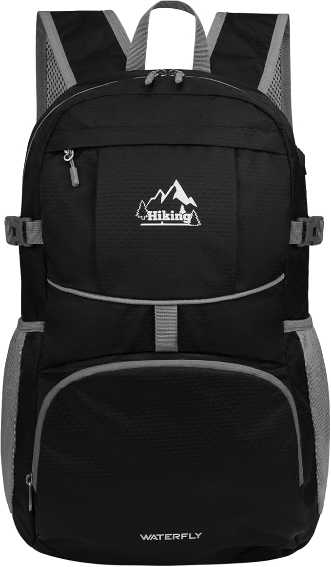 WATERFLY Hiking Foldable Daypack Backpack: 25/35L Ultra Lightweight Packable Waterproof Outdoor