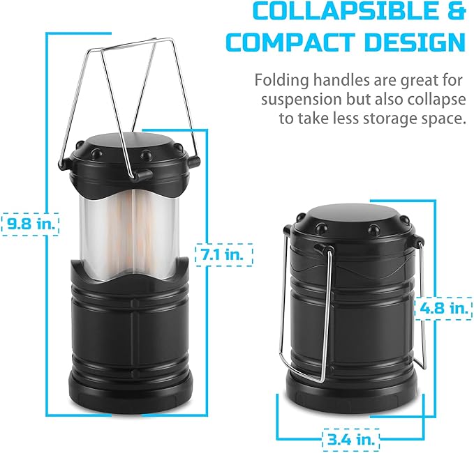 Lichamp 4 Pack LED Camping Lanterns, Collapsible Flameless Candles Tea Lights, Portable Battery