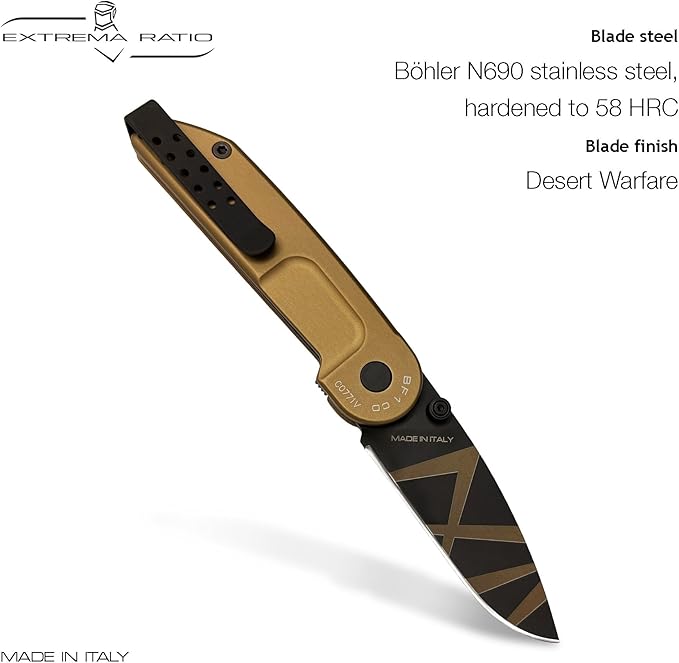 Extrema Ratio - BF1 CD (DESERT), Folding Knife, Böhler N690 steel hardened to 58 HRC