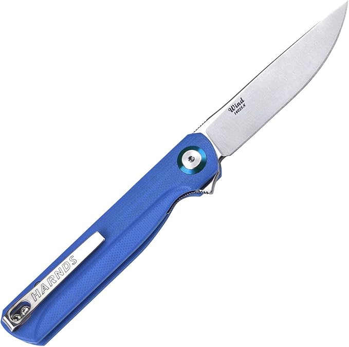 Wind Pocket Knife Flipper Sandvik Steel G10 Handle Folding Knife Ball Bearing with 2-Position Clip