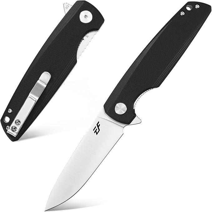 Eafengrow EF230 Folding Knife D2 Steel Blade G10 Handle Scales EDC Tool Knives for Outdoor Camping