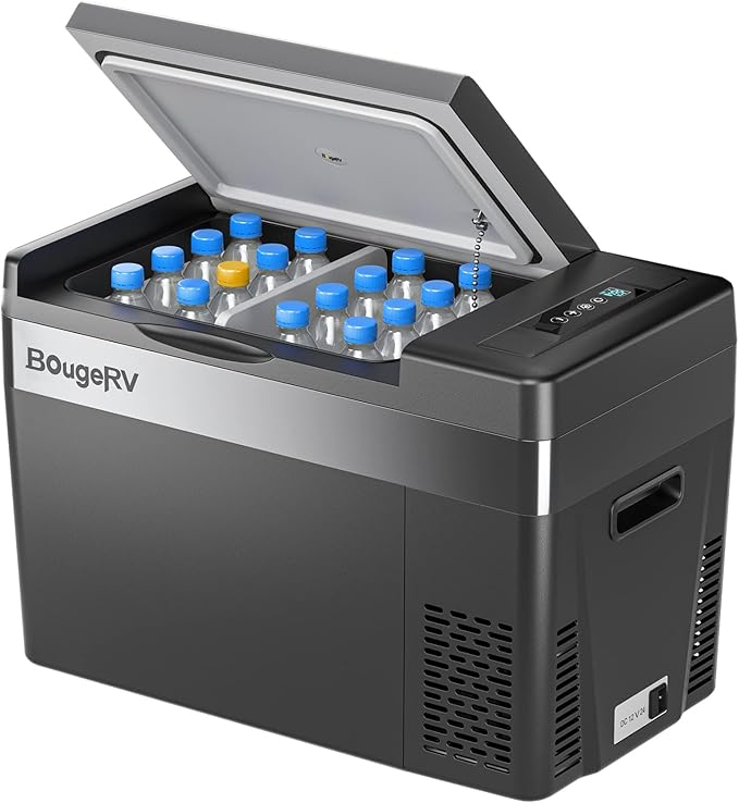 BougeRV 12 Volt Refrigerator 12V Car Fridge 30 Quart Portable Freezer Compressor Cooler Compressor