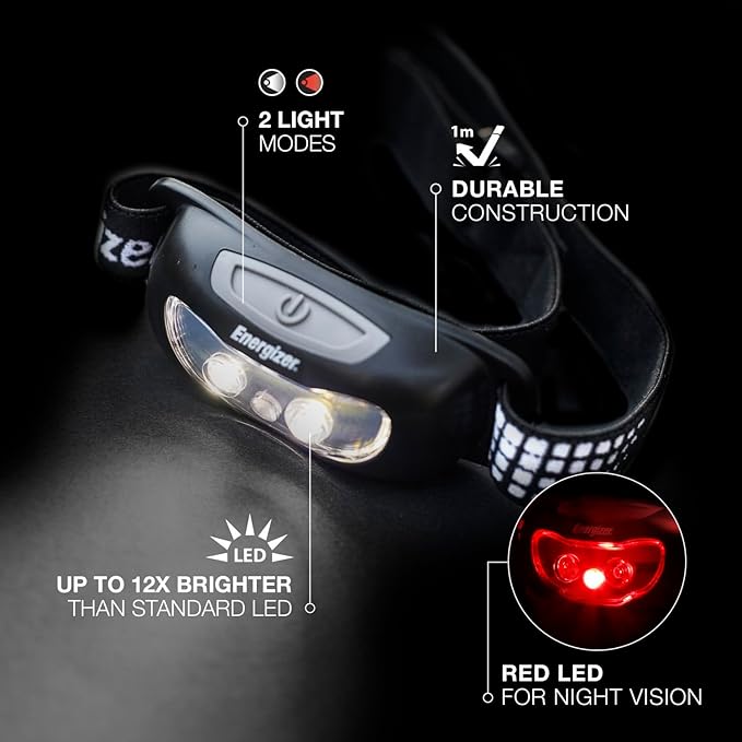 Energizer Universal Plus LED Headlamp, Lightweight Bright Headlamp for Outdoors, Camping and