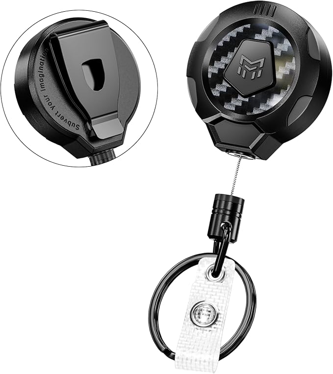 MNGARISTA Upgraded Heavy Duty Retractable Keychain with Belt Clip, 10 OZ Retraction, 31.5"