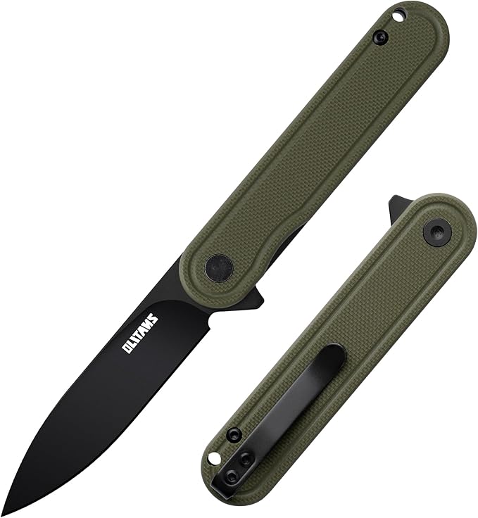 G040 Pocket Knife, 2.75'' D2 Steel Blade G10 handle, Small EDC Knife with Pocket Clip for Men