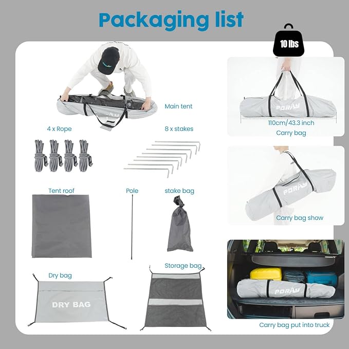 Camping Shower Tent Deluxe Changing Room Easy Set Up Privacy Shelter,Large Toilet Tent with Floor