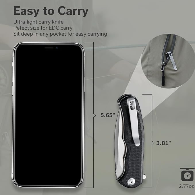 CIVIVI Mini Praxis Folding Pocket Knife, 2.98" D2 Steel Blade G10 Handle Small EDC Knife with