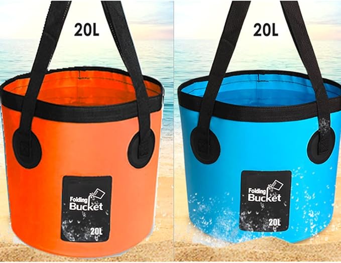 Collapsible Buckets, Camping Water Storage Container 5 Gallon(20L) Portable Folding Bucket Wash