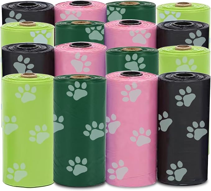 240Pcs Thick Dog Poop Bags Rolls, Leak-Proof Poop Bags for Dog and Cats Litter, 9x13 Inch Scented