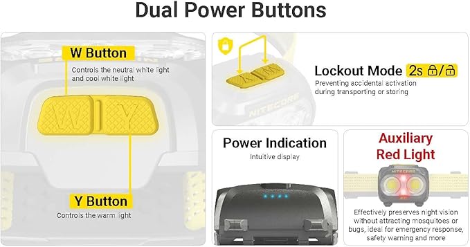 Nitecore UT27 MCT Pro 800 Lumen Running Headlamp USB-C Rechargeable Dual Power with Multi-Color